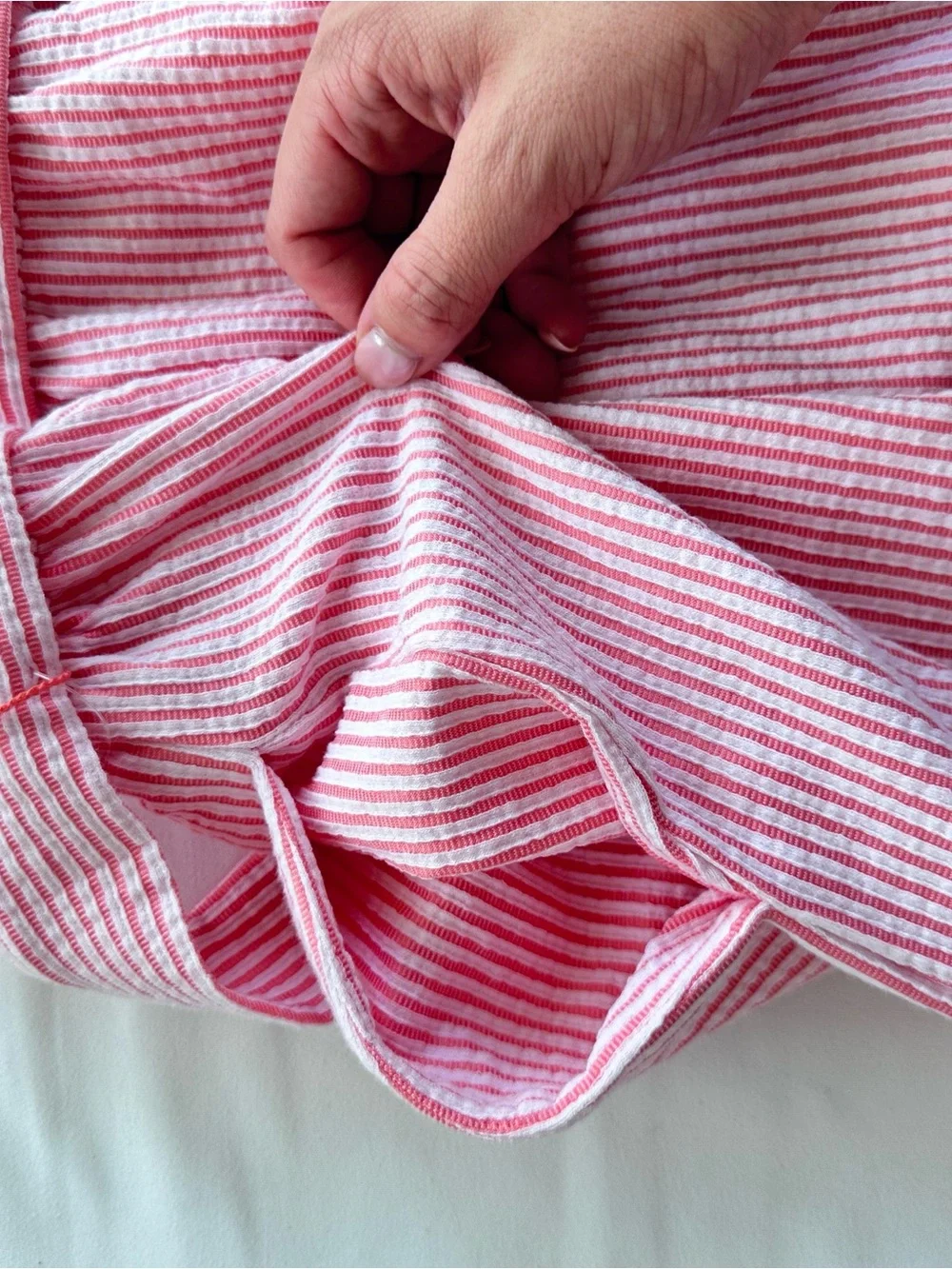 Michael Kors Coral Striped Off-Shoulder Ruffle Dress